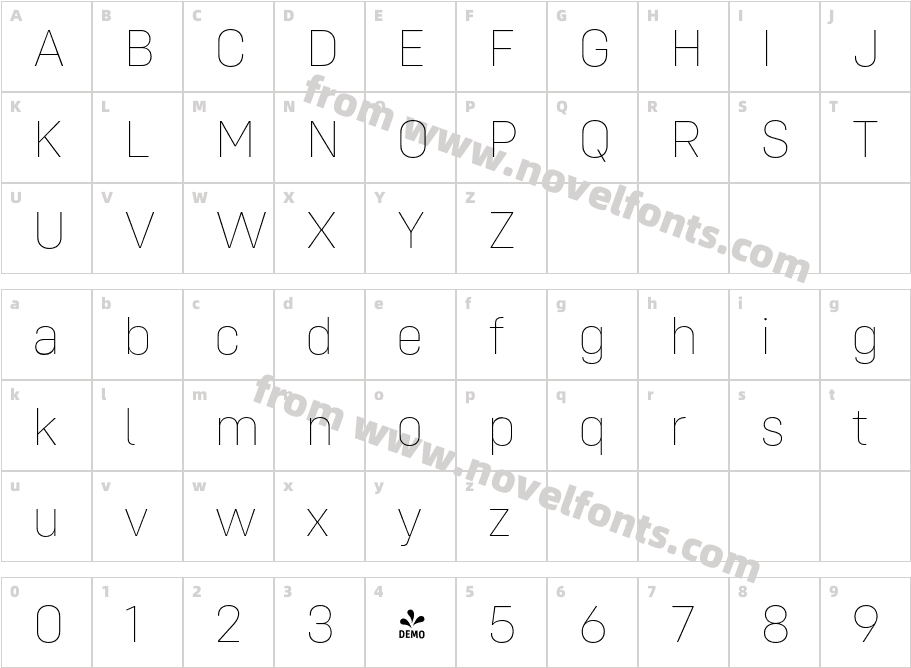 FSP DEMO Config Thin RegularCharacter Map