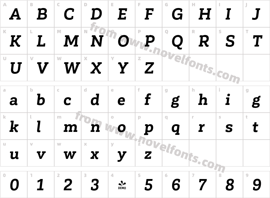 FSP DEMO Corporative Slab Bold It RegularCharacter Map