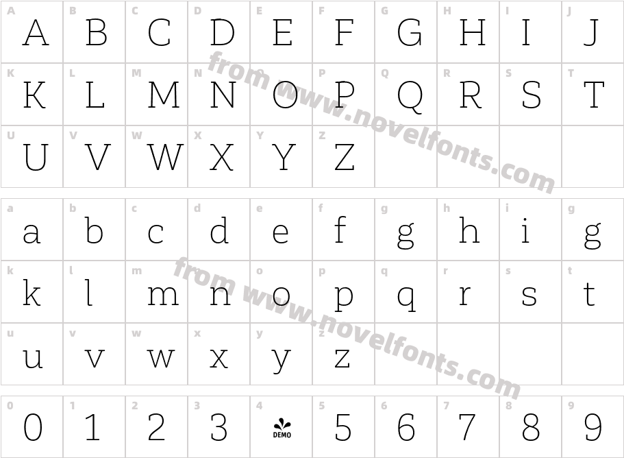 FSP DEMO Corporative Slab Light RegularCharacter Map