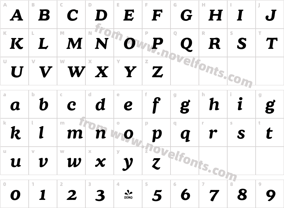 FSP DEMO Cream Bold ItalicCharacter Map