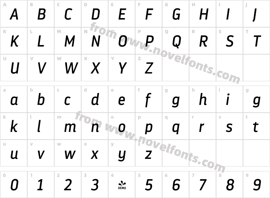 FSP DEMO Darwin Pro It RegularCharacter Map