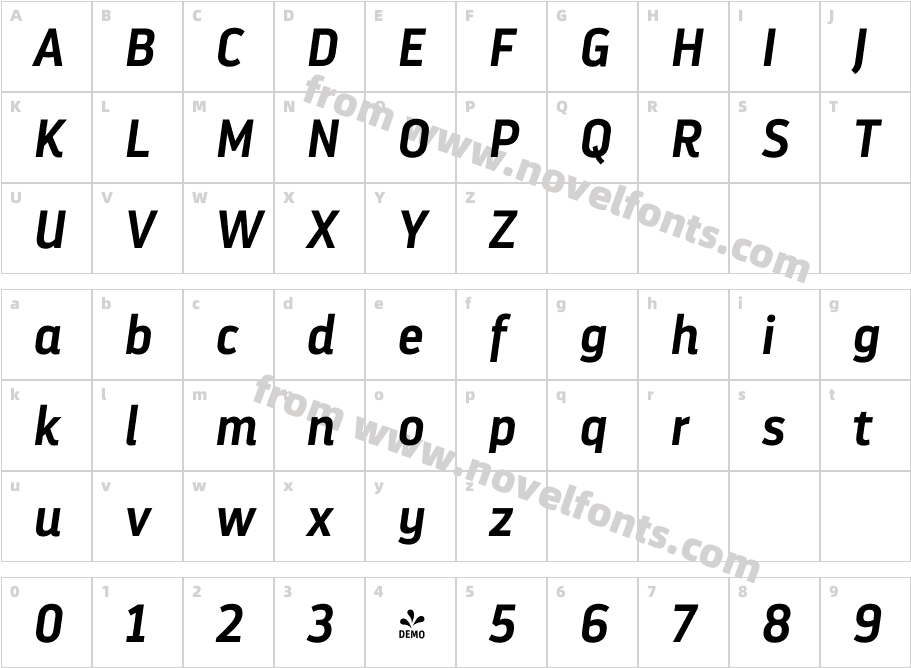 FSP DEMO Darwin Pro Semibold It RegularCharacter Map