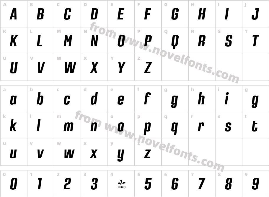 FSP DEMO Densa Black Italic RegularCharacter Map