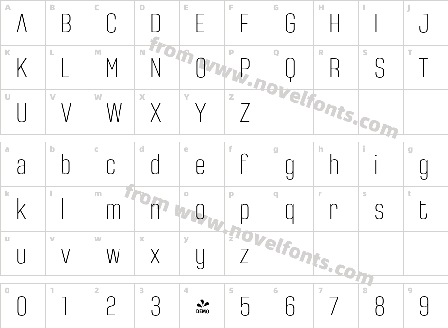 FSP DEMO Densa Light RegularCharacter Map