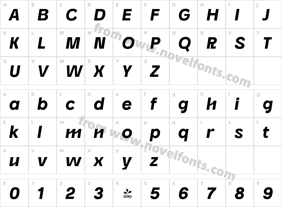 FSP DEMO Extra Bold ItalicCharacter Map
