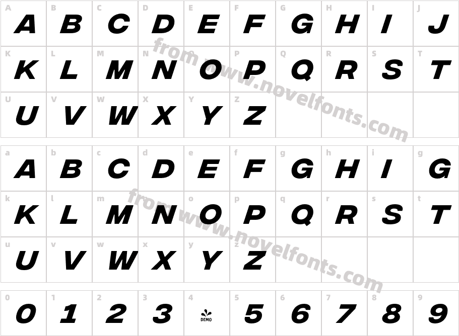 FSP DEMO IntegralCF Demi Bold ItalicCharacter Map