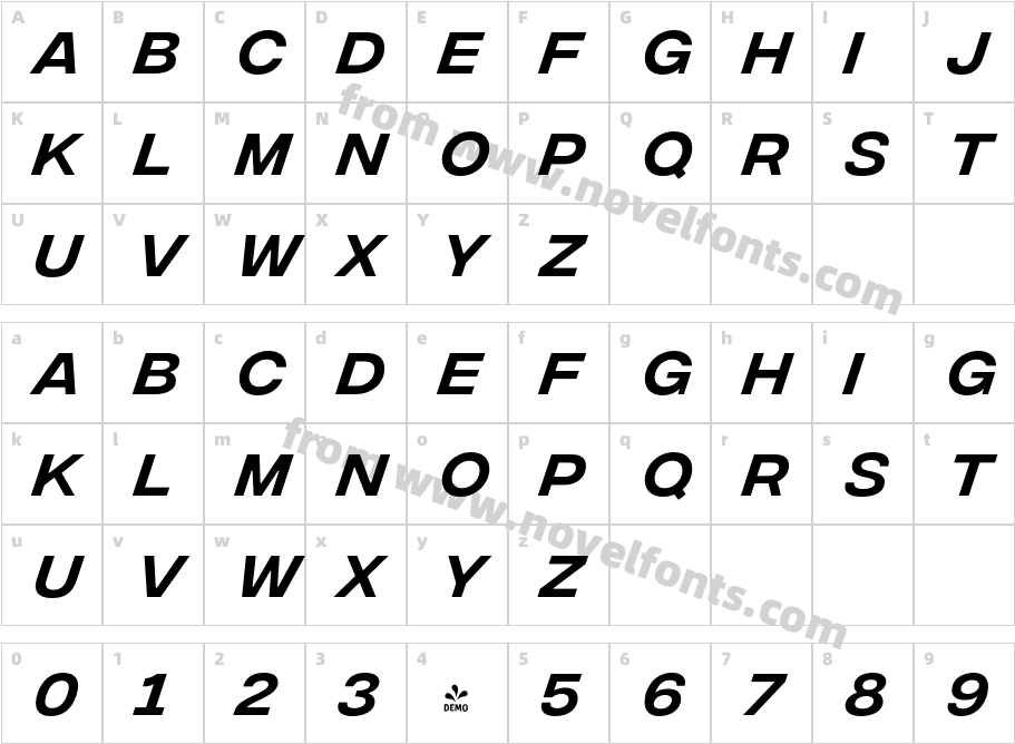 FSP DEMO IntegralCF ItalicCharacter Map