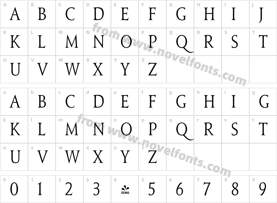 FSP DEMO Jupiter Condensed Pro RegularCharacter Map