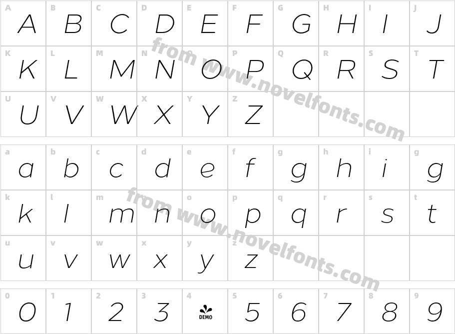 FSP DEMO Loew Light Italic RegularCharacter Map