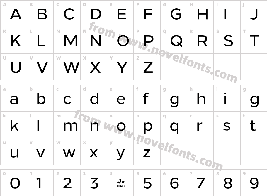 FSP DEMO Loew Medium RegularCharacter Map