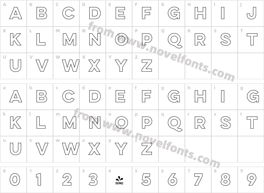 FSP DEMO Lulo Clean Outline BoldCharacter Map