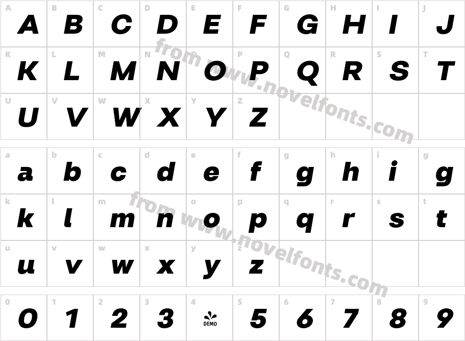 FSP DEMO Lupio Ext Bd ItalicCharacter Map