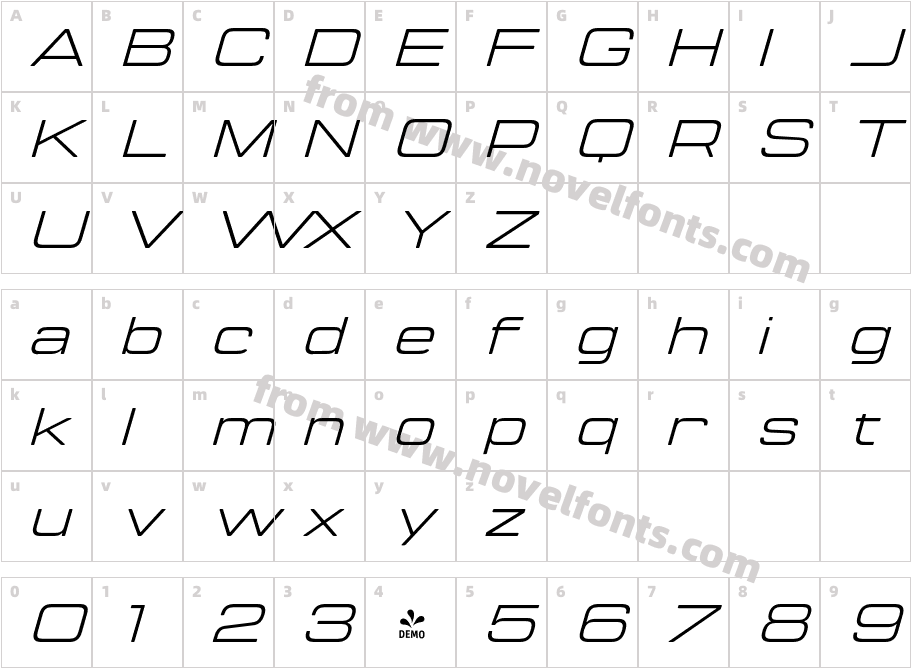 FSP DEMO Manifold ExtendedCF ItalicCharacter Map