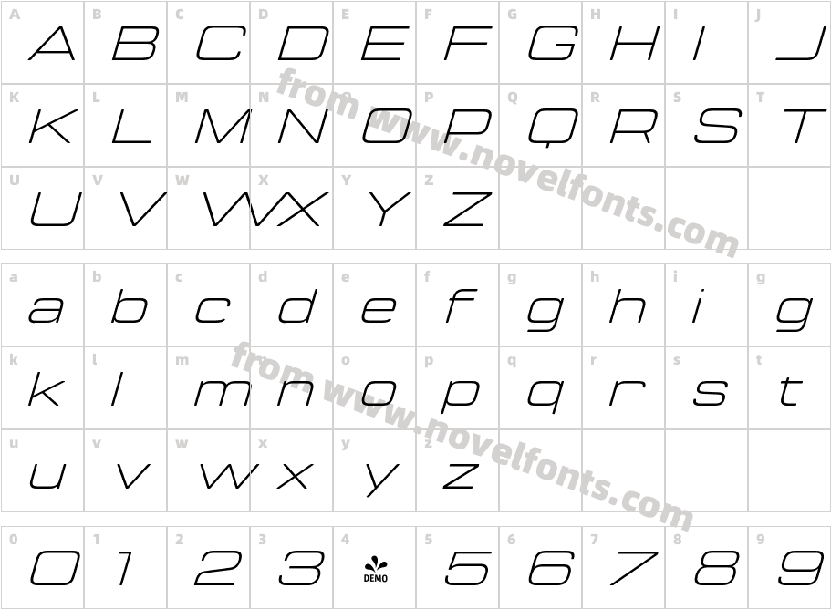 FSP DEMO Manifold ExtendedCF Light ItalicCharacter Map