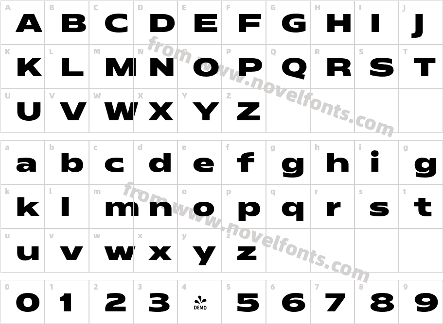 FSP DEMO Matrice Black BoldCharacter Map