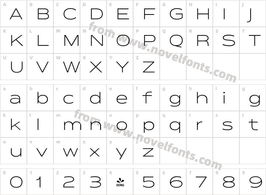 FSP DEMO Matrice Light RegularCharacter Map