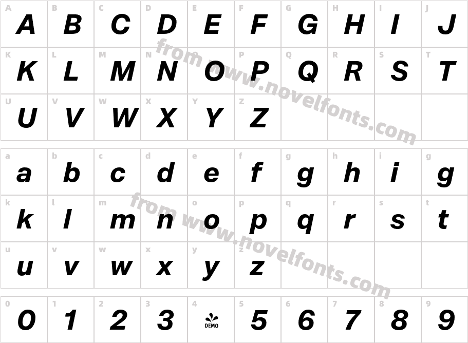 FSP DEMO Mazin Bold ItalicCharacter Map