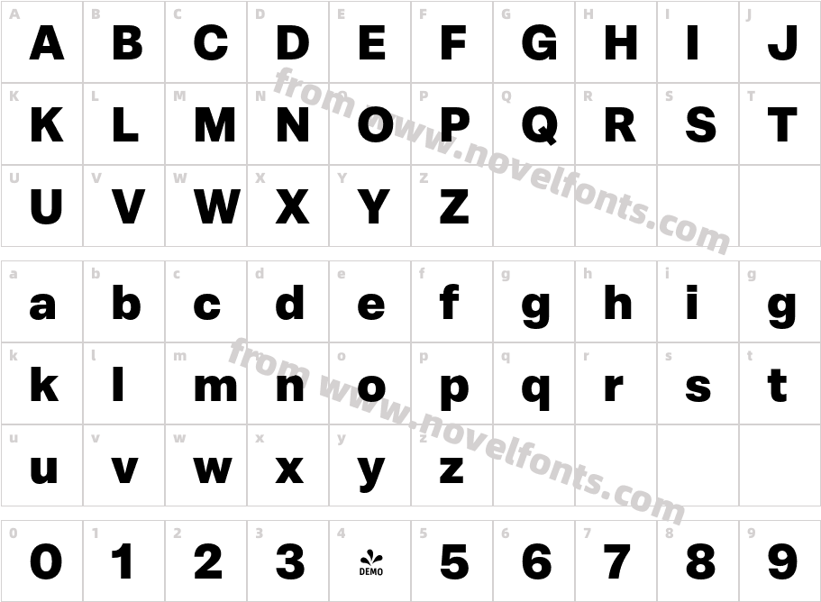 FSP DEMO Mazin Extra Bold RegularCharacter Map