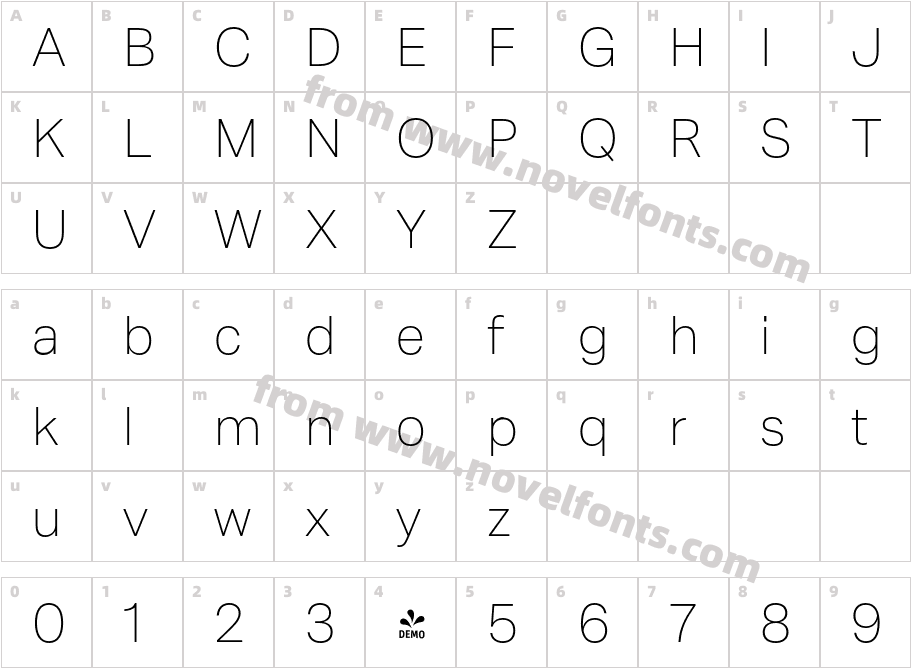 FSP DEMO Mazin Extra Light RegularCharacter Map