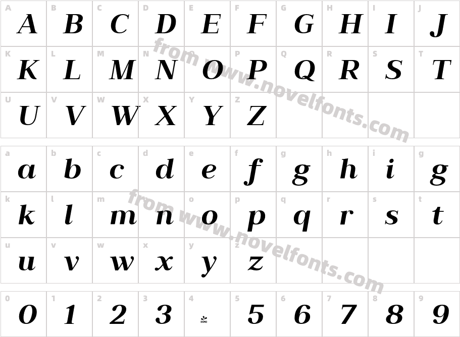FSP DEMO Millard Bold ItalicCharacter Map