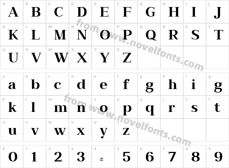 FSP DEMO Millard BoldCharacter Map