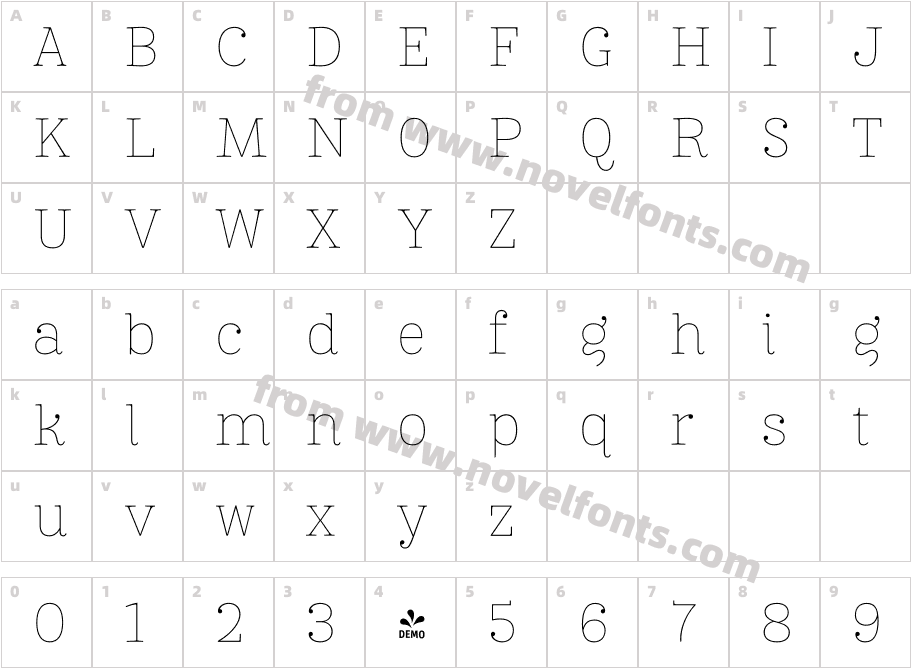 FSP DEMO Mireille Monoline RegularCharacter Map