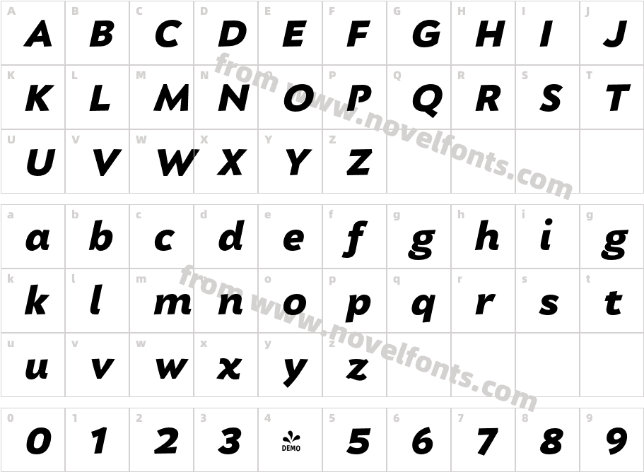 FSP DEMO Nema Heavy Italic ItalicCharacter Map