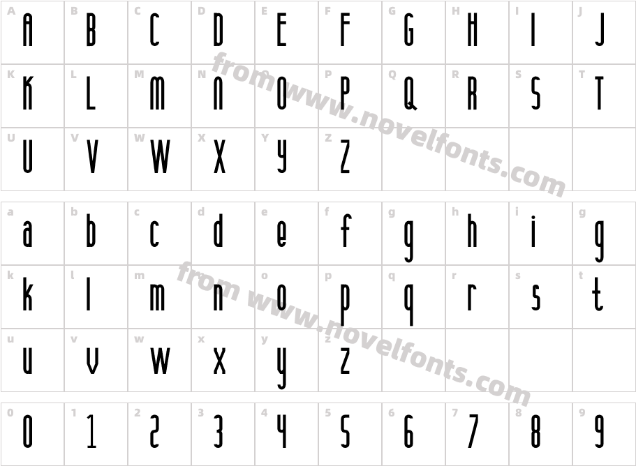 Anamelia CondensedCharacter Map