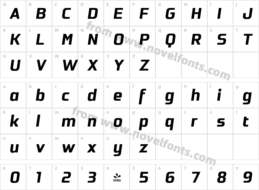 FSP DEMO Oxima Black Italic RegularCharacter Map
