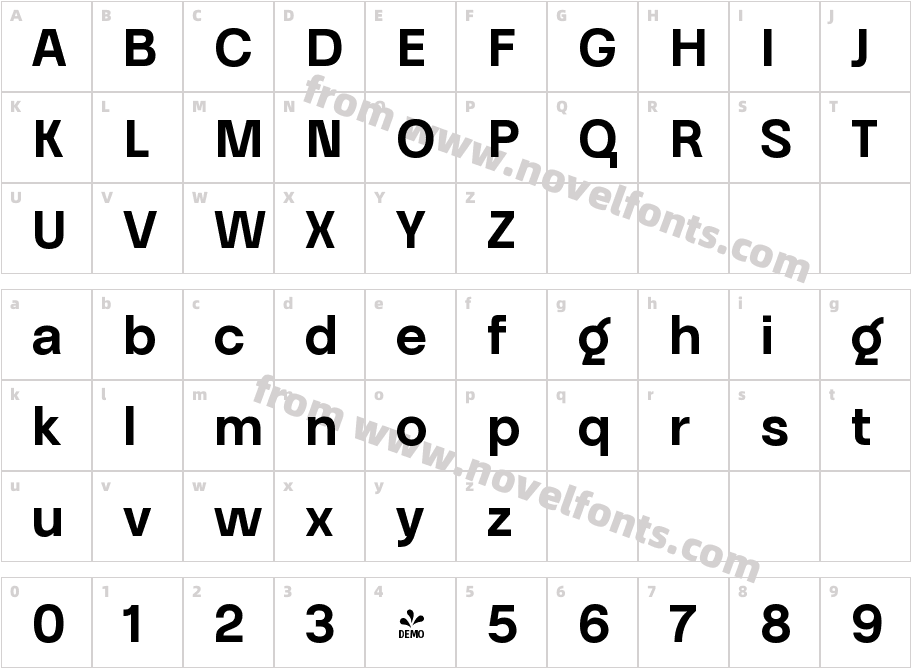 FSP DEMO Priego Bold RegularCharacter Map