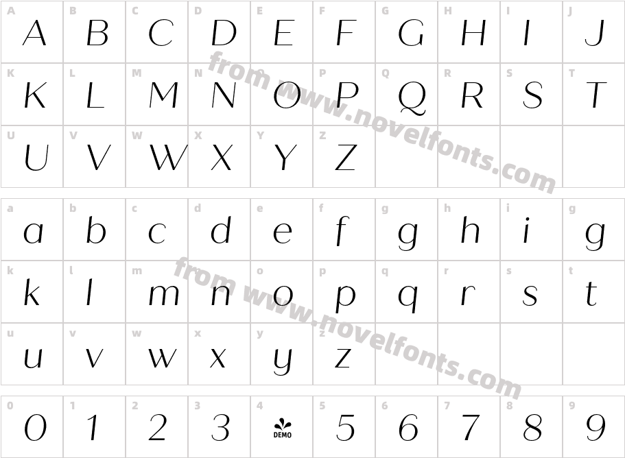 FSP DEMO Quiche Sans Light ItalicCharacter Map