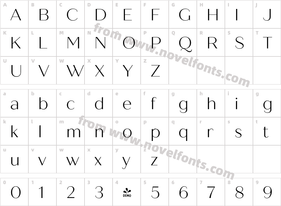 FSP DEMO Quiche Sans Light RegularCharacter Map