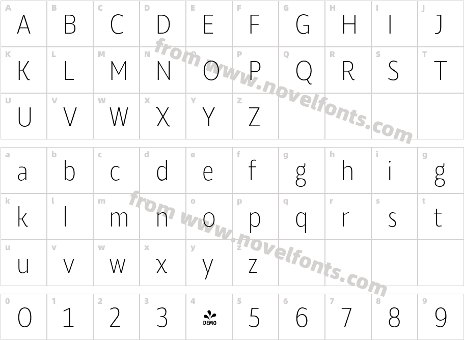 FSP DEMO Roanne Cond Ultra Light RegularCharacter Map
