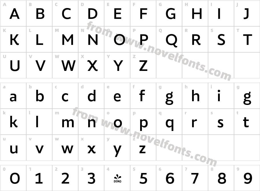 FSP DEMO Roanne Medium RegularCharacter Map