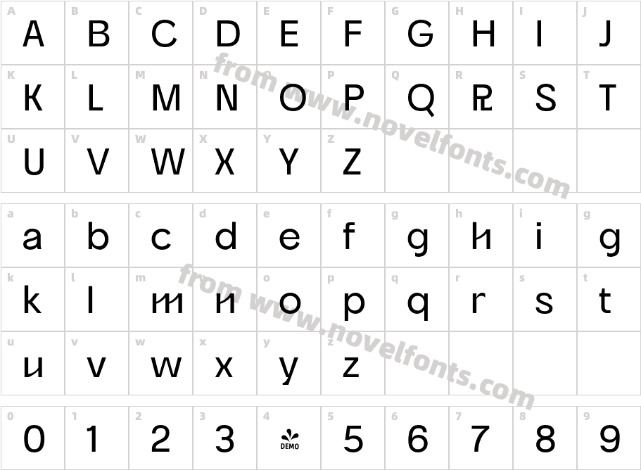 FSP DEMO Romena Medium RegularCharacter Map