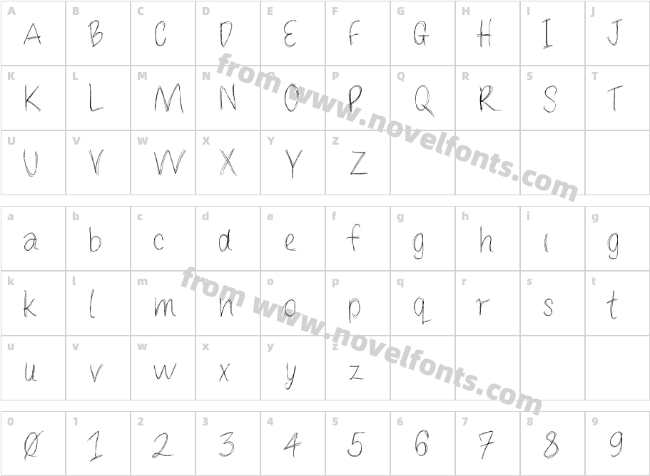 LoulousScribbleCharacter Map