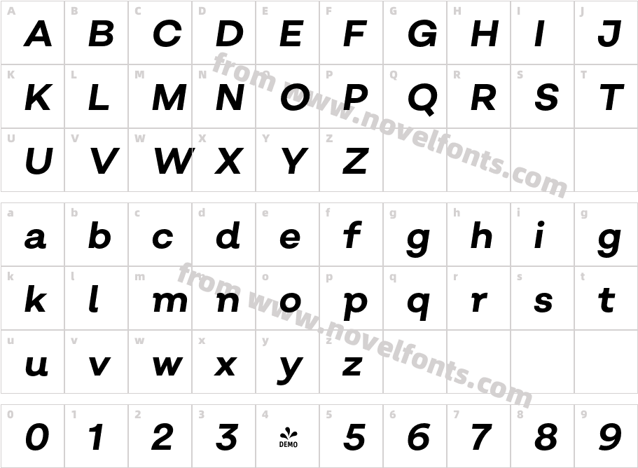 FSP DEMO Salvatore Bold Italic RegularCharacter Map