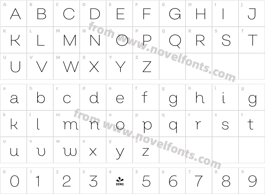 FSP DEMO Salvatore Roman Ultra Light RegularCharacter Map