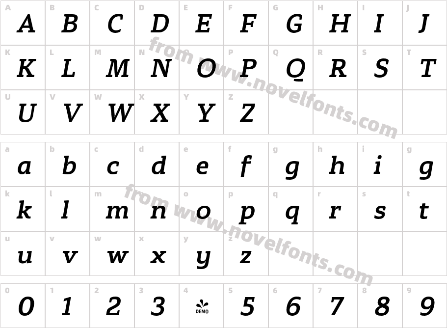FSP DEMO Stropha Medium Italic RegularCharacter Map