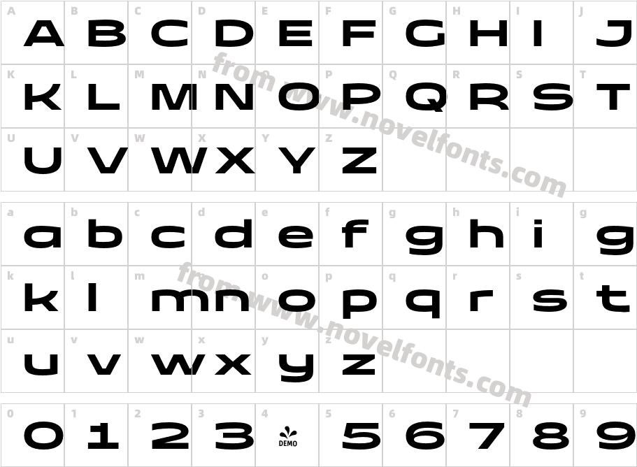 FSP DEMO Taruno Wide BoldCharacter Map