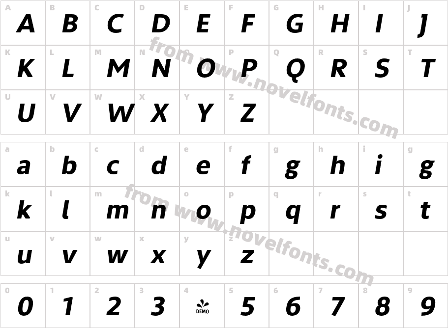 FSP DEMO The Main Ext Bd ItalicCharacter Map
