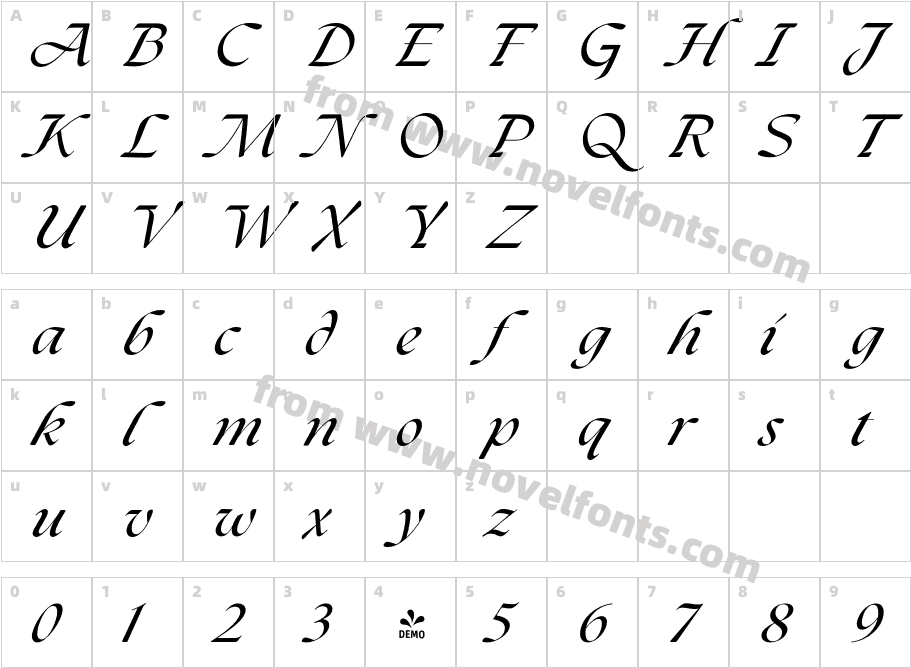 FSP DEMO The Seasons Bold ItalicCharacter Map