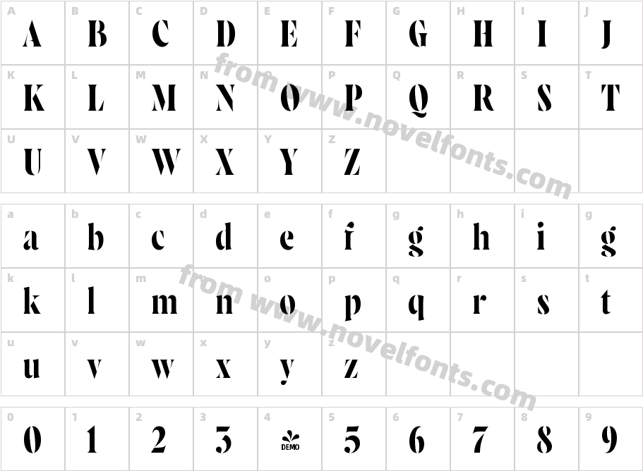 FSP DEMO Wayfinder StencilCF Demi Bold RegularCharacter Map