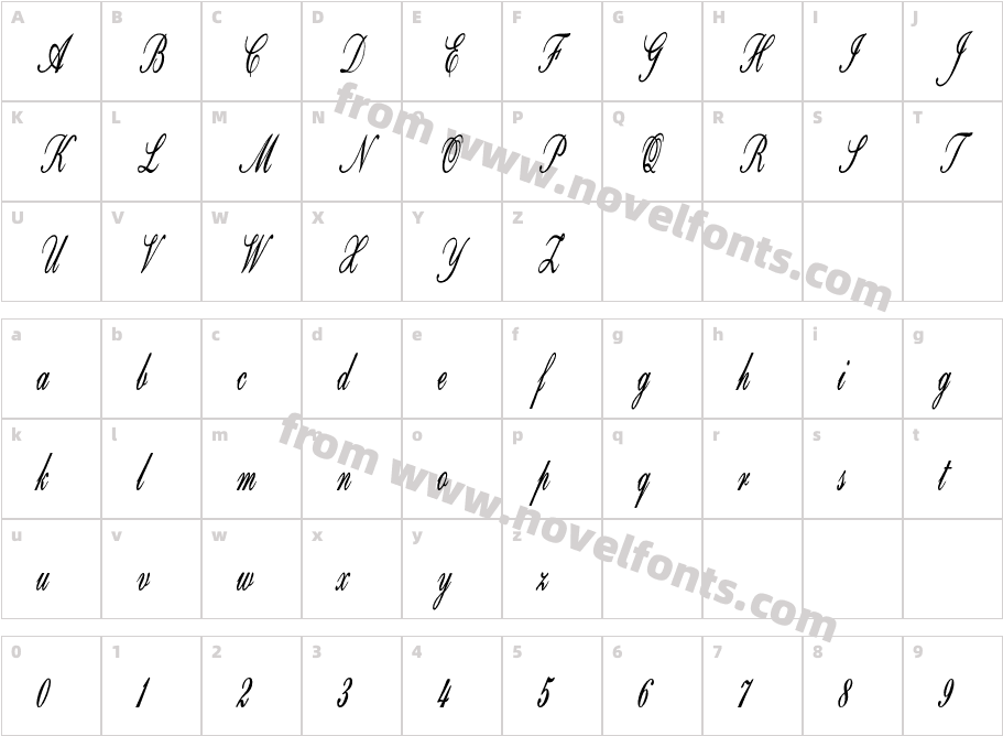 FOT Calligri Extracondensed Bold ItCharacter Map