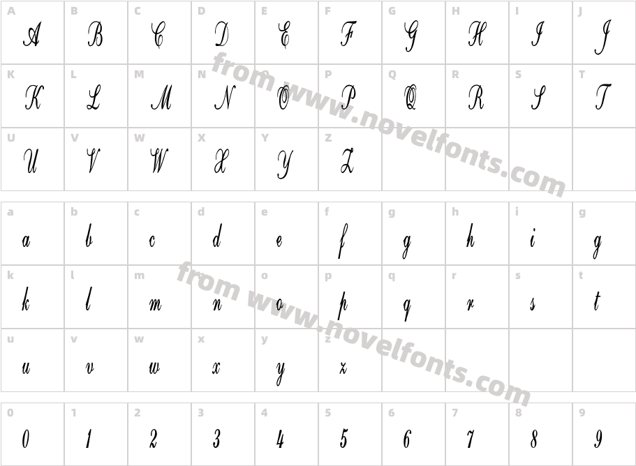 FOT Calligri Extracondensed BoldCharacter Map
