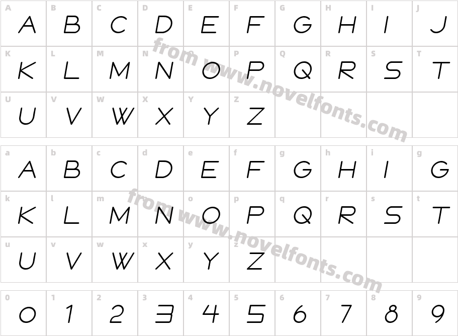 FOXUS BOLD ITALLICCharacter Map
