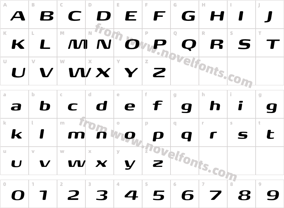 FP Head Pro Italic BlackCharacter Map