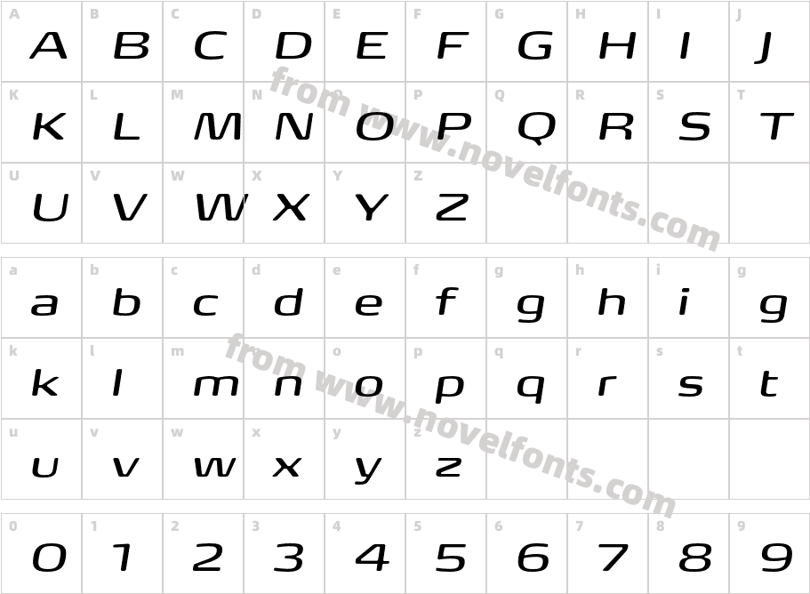 FP Head Pro Italic BookCharacter Map