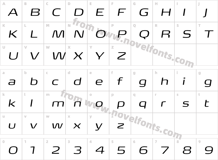 FP Head Pro Italic LightCharacter Map