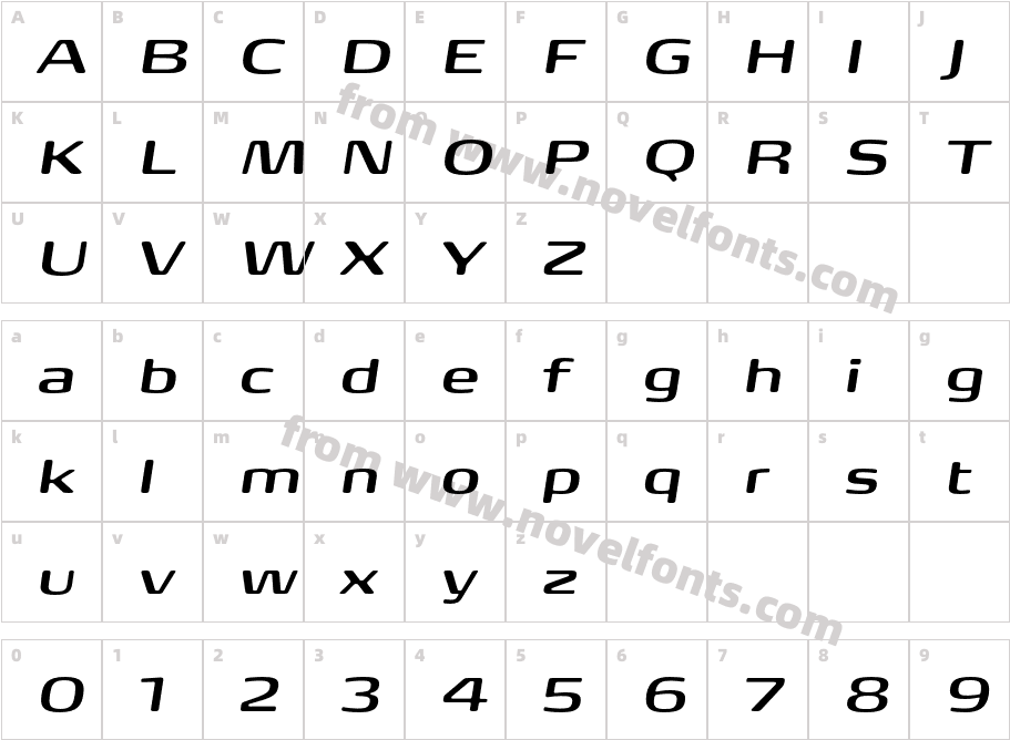 FP Head Pro Italic MediumCharacter Map